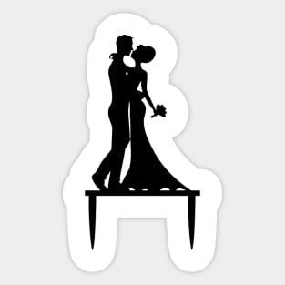 Bride and Groom Cake Topper Sticker